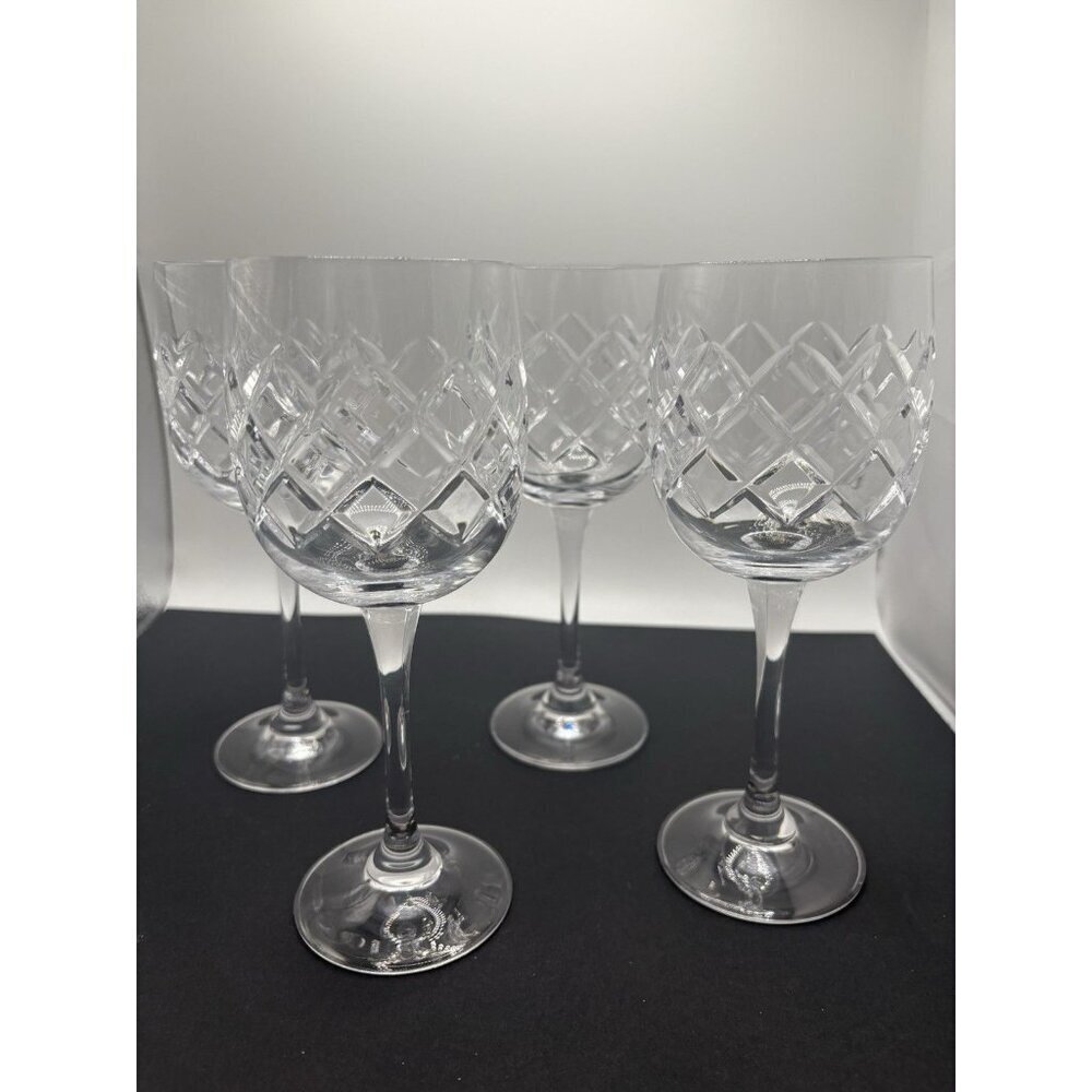 Rare Pattern Marquis By Waterford Crystal Wine Glass Set of 4